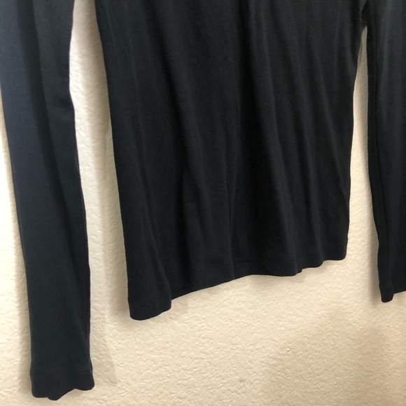 TEX by MAXAZRIA Black V-Neck Long Sleeve T-Shirt Knit Top Soft - Picture 5 of 10